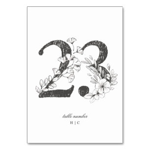 Numeração De Mesa Mesa 23 Belo Casamento Floral Esboçado Em Terra