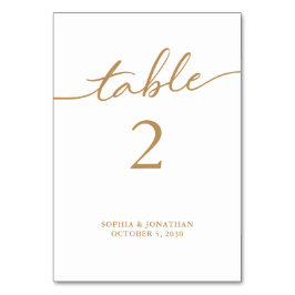 Numeração De Mesa Mesa 2 Casamento Personalizado da Caligrafia Doura