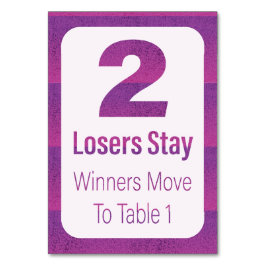 Numeração De Mesa Mesa 2 de stripe roxa moderna de Bunco