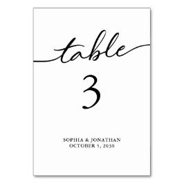 Numeração De Mesa Mesa 3 Caligrafia Preta Casamento Personalizado