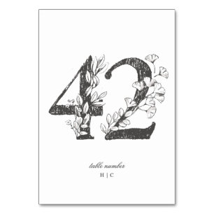 Numeração De Mesa Mesa 42 Belo Casamento Floral Esboçado De Wreath