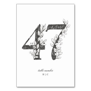 Numeração De Mesa Mesa 47 Belo Casamento Floral Esboçado Em Terra