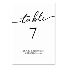 Numeração De Mesa Mesa 7 Caligrafia Preta Casamento Personalizado