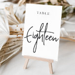 Numeração De Mesa Mesa 81 com script de mão branca e preta<br><div class="desc">Cartões simples e chic em preto e branco clássico fazem uma declaração elegante no seu casamento ou evento. Design apresenta "mesa [number]" em uma combinação de olhares de serif clássica e de caracteres de script manuscritos. Design repete-se de ambos os lados. Cartões numerados individualmente vendidos separadamente; solicite cada número de...</div>