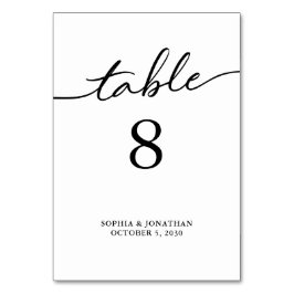 Numeração De Mesa Mesa 8 Caligrafia Preta Casamento Personalizado