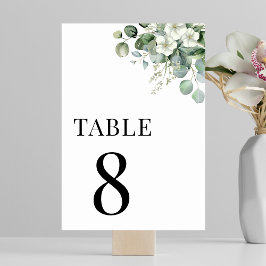 Numeração De Mesa Mesa 8 Floral de Verão de Eucalipto Casamento