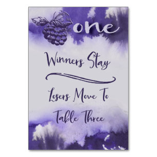 Numeração De Mesa Mesa bonito 1 da aguarela das uvas para vinho de