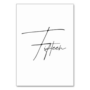 Numeração De Mesa Mesa Calligráfica Elegante Número da tabela 15