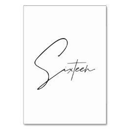 Numeração De Mesa Mesa Calligráfica Elegante Número da tabela 16