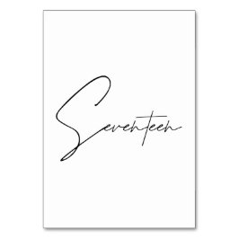 Numeração De Mesa Mesa Calligráfica Elegante Número da tabela 17