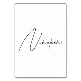 Numeração De Mesa Mesa Calligráfica Elegante Número da tabela 19