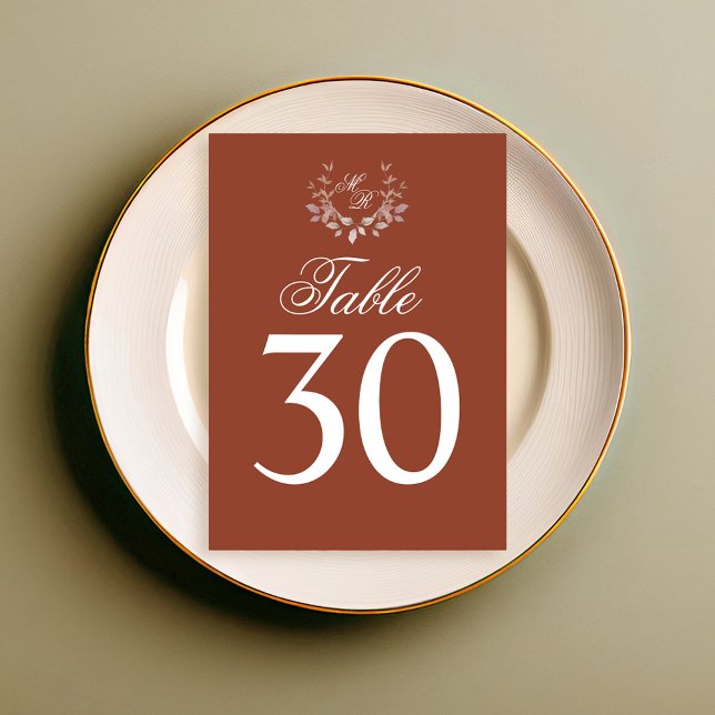 Numeração De Mesa Mesa Casada Burgundy Número Monograma Motif (Criador carregado)