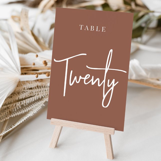 Numeração De Mesa Mesa com script da mão de ferrugem 20 (Criador carregado)