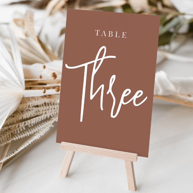 Numeração De Mesa Mesa com script de mão de ferrugem TRÊS (Criador carregado)