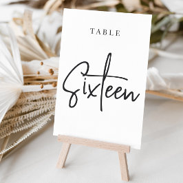 Numeração De Mesa Mesa com script preto e branco SEXTA