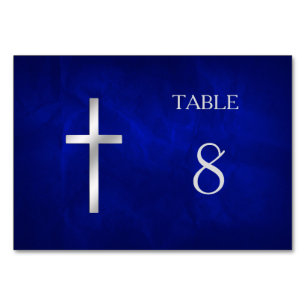 Numeração De Mesa Mesa da Cruz Cristã de Prata Azul