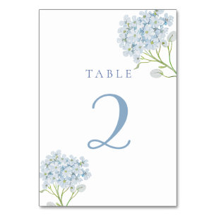 Numeração De Mesa mesa de aquarela de hortênsia azul 2