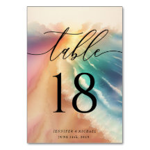 Mesa de Aquarela de Verão de Praia do Oceano Elega