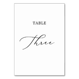 Numeração De Mesa Mesa de Caligrafia Negra Delicada Três