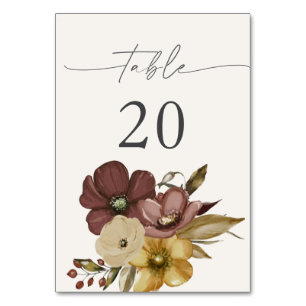 Numeração De Mesa Mesa de Casamento Boho Neutro Aquarela Número 20