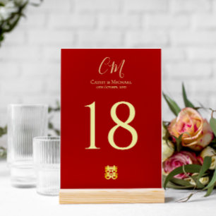 Numeração De Mesa Mesa de casamento chinês, dupla felicidade moderna