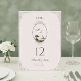 Numeração De Mesa Mesa de Casamento com Monograma Rústico Francês An