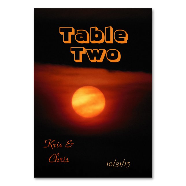 Numeração De Mesa Mesa de Casamento da Lua de Colheita de cheio (Frente)