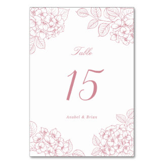 Numeração De Mesa Mesa de casamento de Hortênsia Rosa Elegante Flora