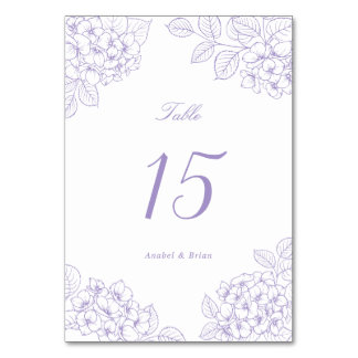 Numeração De Mesa Mesa de Casamento de Hortênsia Roxa Floral Elegant