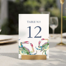 Numeração De Mesa Mesa de Casamento de Praia Número Caranguejo Azul