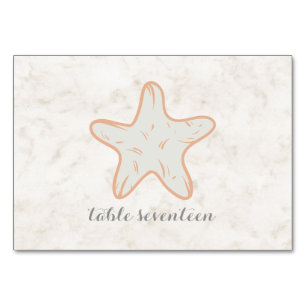 Numeração De Mesa Mesa de Casamento de Starfish Rustic Orange