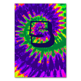 Numeração De Mesa Mesa de Casamento em Tie Dye Espiral Roxo e Verde 