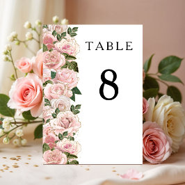 Numeração De Mesa Mesa De Casamento Floral - Rosas Rosa Escamosas El