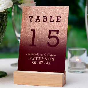 Numeração De Mesa mesa de casamento ombre vermelho-burgundy rosa