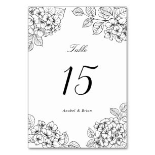 Numeração De Mesa Mesa de Casamento Romântica com Hortênsia Floral E