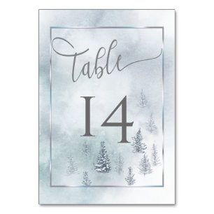Numeração De Mesa Mesa de casamento Silver Blue Winter Wonderland