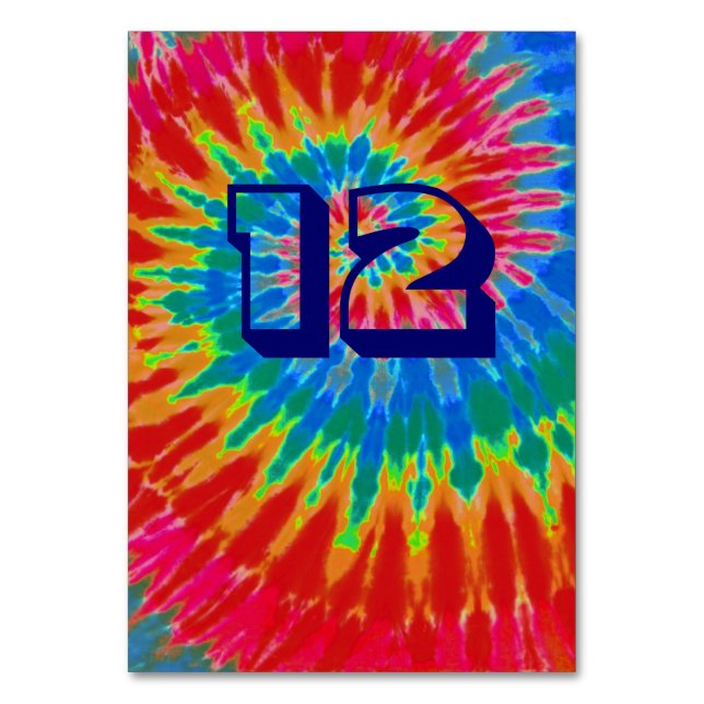 Numeração De Mesa Mesa de Casamento Spiral Tie Dye Doze (Verso)