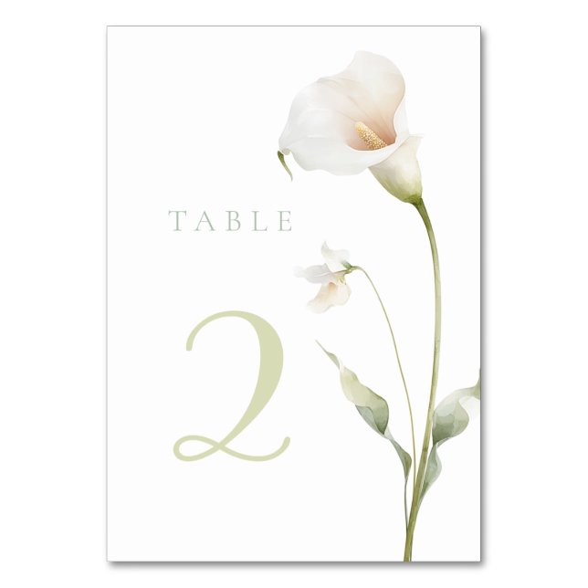 Numeração De Mesa Mesa de lírio calla 2 (Frente)