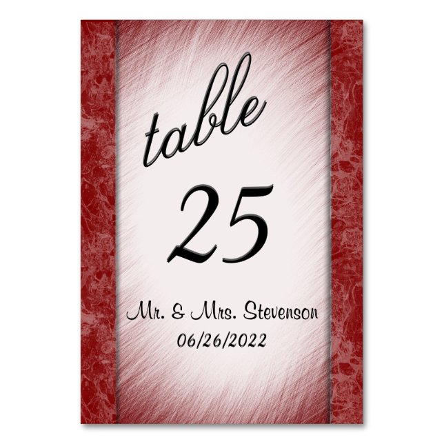 Numeração De Mesa Mesa de Mármore Vermelho Número (Frente)