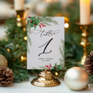 Numeração De Mesa Mesa de Natal Vermelho Bagas 1 Casamento
