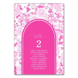 Numeração De Mesa Mesa de Número de Carta de Assentos em Rosa Quente