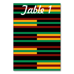 Numeração De Mesa Mesa de Recepção de casamento do Kente Stripes