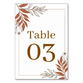 Numeração De Mesa Mesa de Recepção Folha de Argila Boho Earthy
