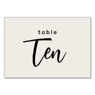 Numeração De Mesa Mesa de Script Moderno 10 Casamento Não Branco