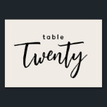 Numeração De Mesa Mesa de Script Moderno 20 Vinte Casamento Esco-Bra<br><div class="desc">Mesa de Script Moderno com Vinte Casamento Esbranquiçado ou Número de Tabela de Partido Janto. 20 está escrito em uma fonte tradicional, escrita à mão. A cor de fundo deste número de tabela é editável por cor, basta clicar no botão personalizar para selecionar qualquer cor que você precisar. Um na...</div>