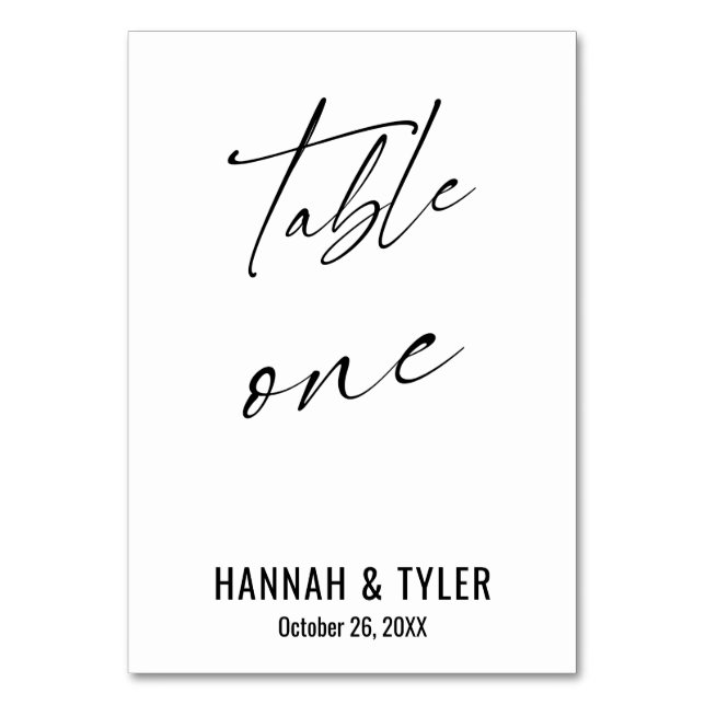 Numeração De Mesa Mesa de Tipografia Elegante Contemporânea Um (Frente)