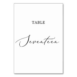 Numeração De Mesa Mesa Delicada de Caligrafia Negra