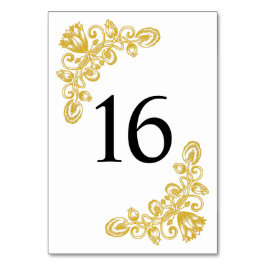 Numeração De Mesa Mesa Dourada da Vintage 16
