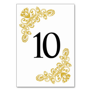 Numeração De Mesa Mesa Dourada Vintage 10