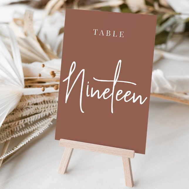 Numeração De Mesa Mesa Escrita à Mão Rust Dezenove (Criador carregado)